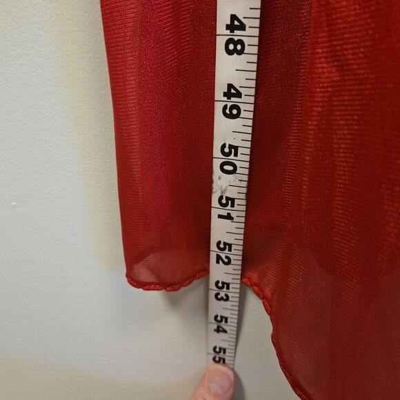 Vintage M Elegant Red Lace Overlay Sleeveless Maxi Gown Coquette Devilcore - Picture 5 of 9